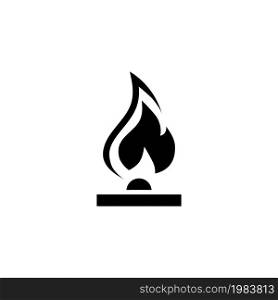 Gas Flame, Fire Burner. Flat Vector Icon illustration. Simple black symbol on white background. Gas Flame, Fire Burner sign design template for web and mobile UI element. Gas Flame, Fire Burner Flat Vector Icon