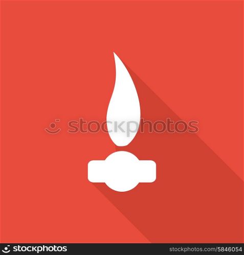 Gas Flame Icon with a long shadow