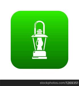 Gas lamp icon green vector isolated on white background. Gas lamp icon green vector