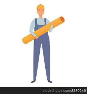 Gas man plumber icon cartoon vector. Worker engineer. House pipe. Gas man plumber icon cartoon vector. Worker engineer