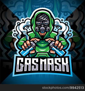 Gas mask esport logo mascot design