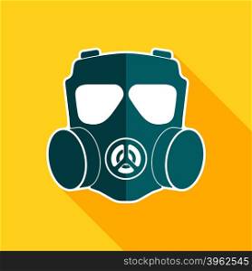 Gas mask flat icon. Chemical respirator symbol. Vector illustration. Gas mask flat icon