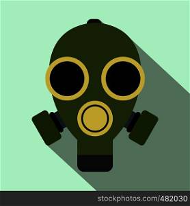 Gas mask flat icon on light blue background. Gas mask flat icon