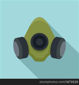 Gas mask icon. Flat illustration of gas mask vector icon for web design. Gas mask icon, flat style