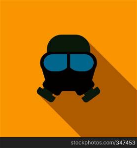 Gas mask icon in flat style on a yellow background. Gas mask icon, flat style
