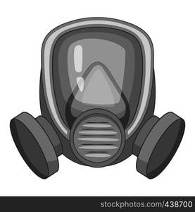 Gas mask icon in monochrome style isolated on white background vector illustration. Gas mask icon monochrome