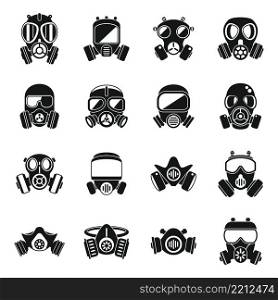 Gas mask icon simple vector. Air pollution. Safety respirator. Gas mask icon simple vector. Air pollution