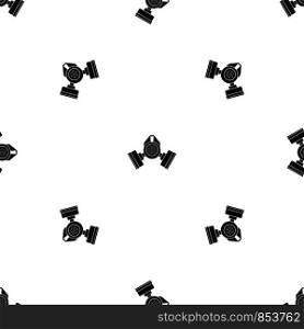 Gas mask pattern repeat seamless in black color for any design. Vector geometric illustration. Gas mask pattern seamless black