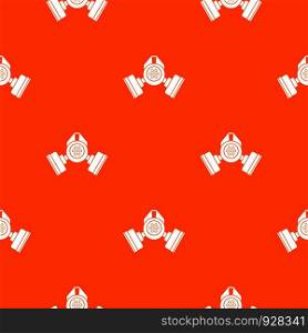 Gas mask pattern repeat seamless in orange color for any design. Vector geometric illustration. Gas mask pattern seamless