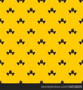 Gas mask pattern seamless vector repeat geometric yellow for any design. Gas mask pattern vector