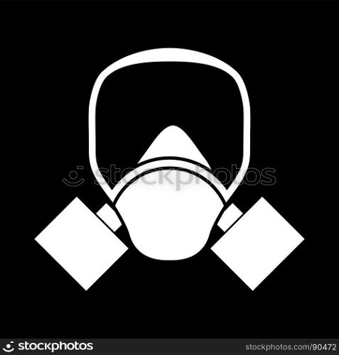 Gas mask white color icon .. Gas mask it is white color icon .