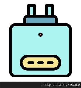 Gas meter icon. Outline gas meter vector icon color flat isolated. Gas meter icon color outline vector