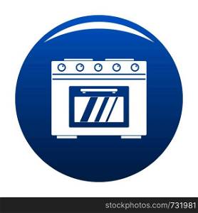 Gas oven icon. Simple illustration of gas oven vector icon for any design blue. Gas oven icon vector blue