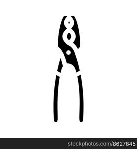 gas pliers glyph icon vector. gas pliers sign. isolated symbol illustration. gas pliers glyph icon vector illustration