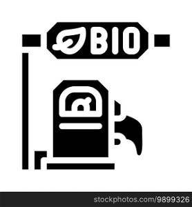 gas station bio fuel glyph icon vector. gas station bio fuel sign. isolated contour symbol black illustration. gas station bio fuel glyph icon vector illustration