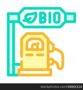 gas station bio fuel line icon vector. gas station bio fuel color sign. isolated symbol illustration. gas station bio fuel color icon vector illustration