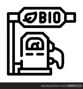gas station bio fuel line icon vector. gas station bio fuel sign. isolated contour symbol black illustration. gas station bio fuel line icon vector illustration