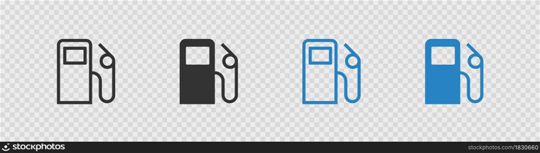 Gas station icon. Fuel symbol isolated flat vector road sign. Simple illustration
