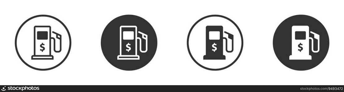 Gas station icon with dollar sign. Gasoline station symbol. Vector illustration.