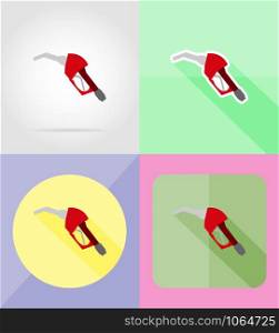 gas station service flat icons vector illustration isolated on background