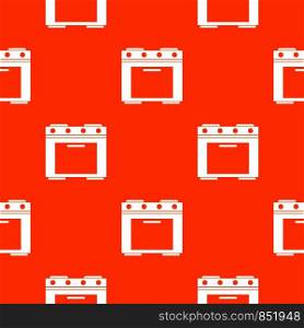 Gas stove pattern repeat seamless in orange color for any design. Vector geometric illustration. Gas stove pattern seamless