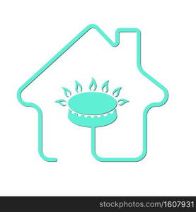 Gas supply, utility icon. Vector stock illustration, flat style