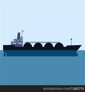 Gas tanker LNG carrier natural gas. Carrier ship. Gas tanker LNG carrier natural gas. Carrier ship. Vector illustration isolated flat design