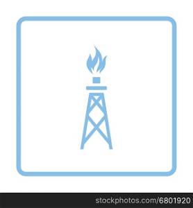 Gas tower icon. Blue frame design. Vector illustration.