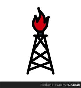 Gas Tower Icon. Editable Bold Outline With Color Fill Design. Vector Illustration.