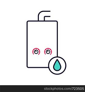 Gas water heater color icon. Heating water. Home boiler. Isolated vector illustration. Gas water heater color icon