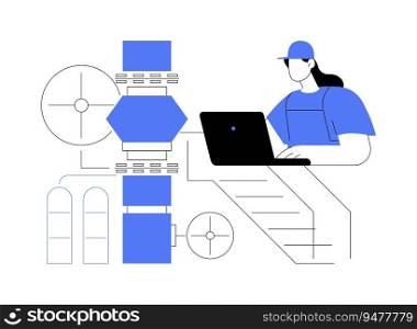 Gas well abstract concept vector illustration. Gas well with pumpjack, raw materials, oil industry, natural gasoline extraction, environment pollution, hydraulic fracturing abstract metaphor.. Gas well abstract concept vector illustration.
