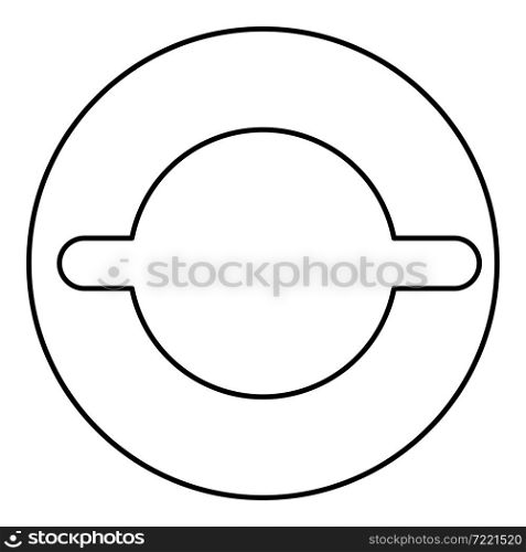 Gasket with groove laying contour outline icon black color vector illustration flat style simple image. Gasket with groove laying contour outline icon black color vector illustration flat style image