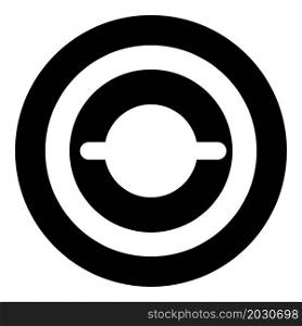 Gasket with groove laying icon in circle round black color vector illustration image solid outline style simple. Gasket with groove laying icon in circle round black color vector illustration image solid outline style