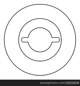 Gasket with groove laying icon in circle round black color vector illustration image outline contour line thin style simple. Gasket with groove laying icon in circle round black color vector illustration image outline contour line thin style