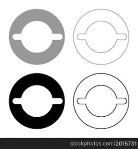 Gasket with groove laying set icon grey black color vector illustration image simple flat style solid fill outline contour line thin. Gasket with groove laying set icon grey black color vector illustration image flat style solid fill outline contour line thin