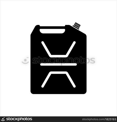 Gasoline Can Icon, Fuel Can Vector Art Illustration