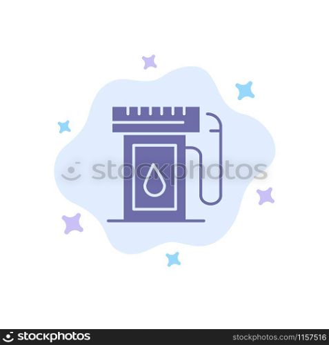 Gasoline, Industry, Oil, Drop Blue Icon on Abstract Cloud Background