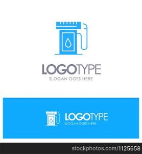 Gasoline, Industry, Oil, Drop Blue Solid Logo with place for tagline