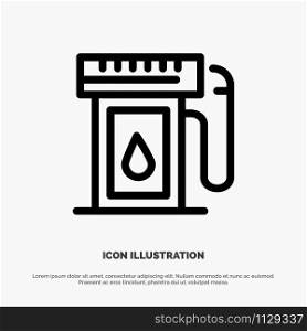 Gasoline, Industry, Oil, Drop Line Icon Vector