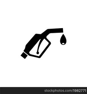 Gasoline Pump Nozzle. Fuel Pump. Flat Vector Icon. Simple black symbol on white background. Gasoline Pump Nozzle. Fuel Pump Flat Vector Icon