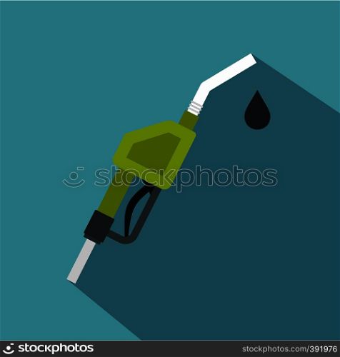 Gasoline pump nozzle icon. Flat illustration of gasoline pump nozzle vector icon for web isolated on baby blue background. Gasoline pump nozzle icon, flat style