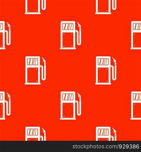 Gasoline pump pattern repeat seamless in orange color for any design. Vector geometric illustration. Gasoline pump pattern seamless