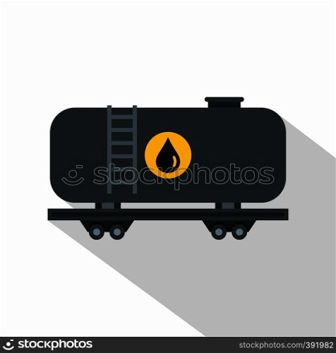 Gasoline railroad tanker icon. Flat illustration of gasoline railroad tanker vector icon for web isolated on white background. Gasoline railroad tanker icon, flat style