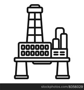 Gasoline rig icon outline vector. Sea oil. Gas platform. Gasoline rig icon outline vector. Sea oil