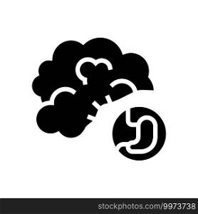 gassing digestion system glyph icon vector. gassing digestion system sign. isolated contour symbol black illustration. gassing digestion system glyph icon vector illustration