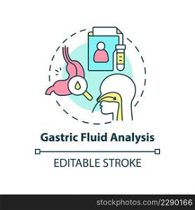 Gastric fluid analysis concept icon. Patient care. Medical diagnostic service abstract idea thin line illustration. Isolated outline drawing. Editable stroke. Arial, Myriad Pro-Bold fonts used. Gastric fluid analysis concept icon