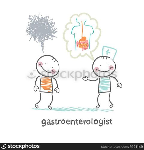 gastroenterologist tells the patient about the disease