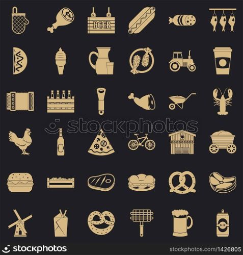 Gastronome icons set. Simple set of 36 gastronome vector icons for web for any design. Gastronome icons set, simple style