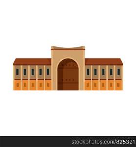 Gate city historical building icon. Flat illustration of gate city historical building vector icon for web design. Gate city historical building icon, flat style