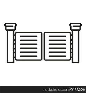 Gate icon outline vector. Fence house. Door security. Gate icon outline vector. Fence house